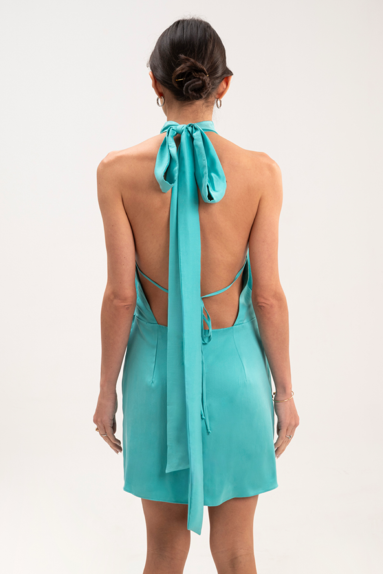 BELLA TURQUOISE BLUE SILK DRESS