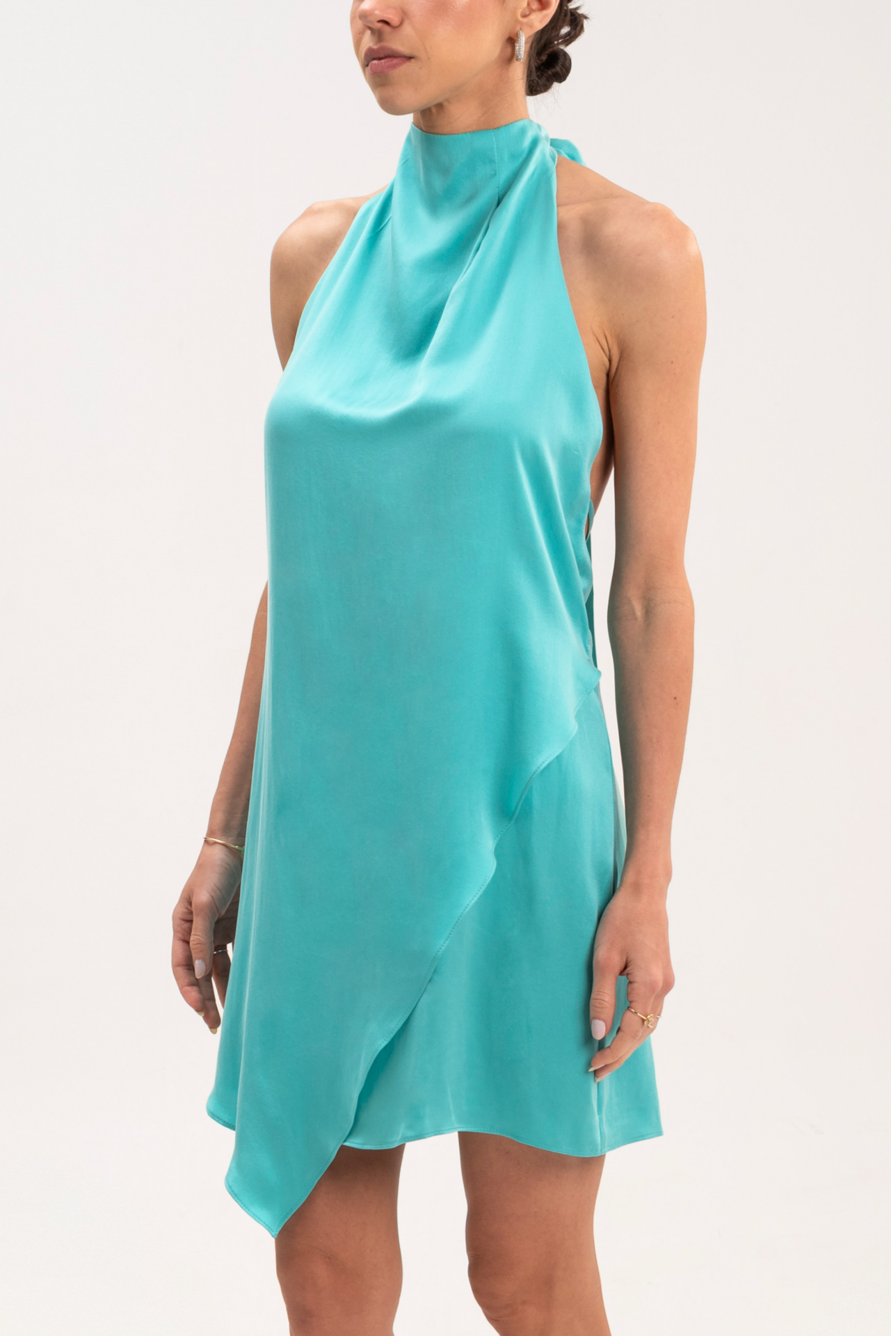 BELLA TURQUOISE BLUE SILK DRESS