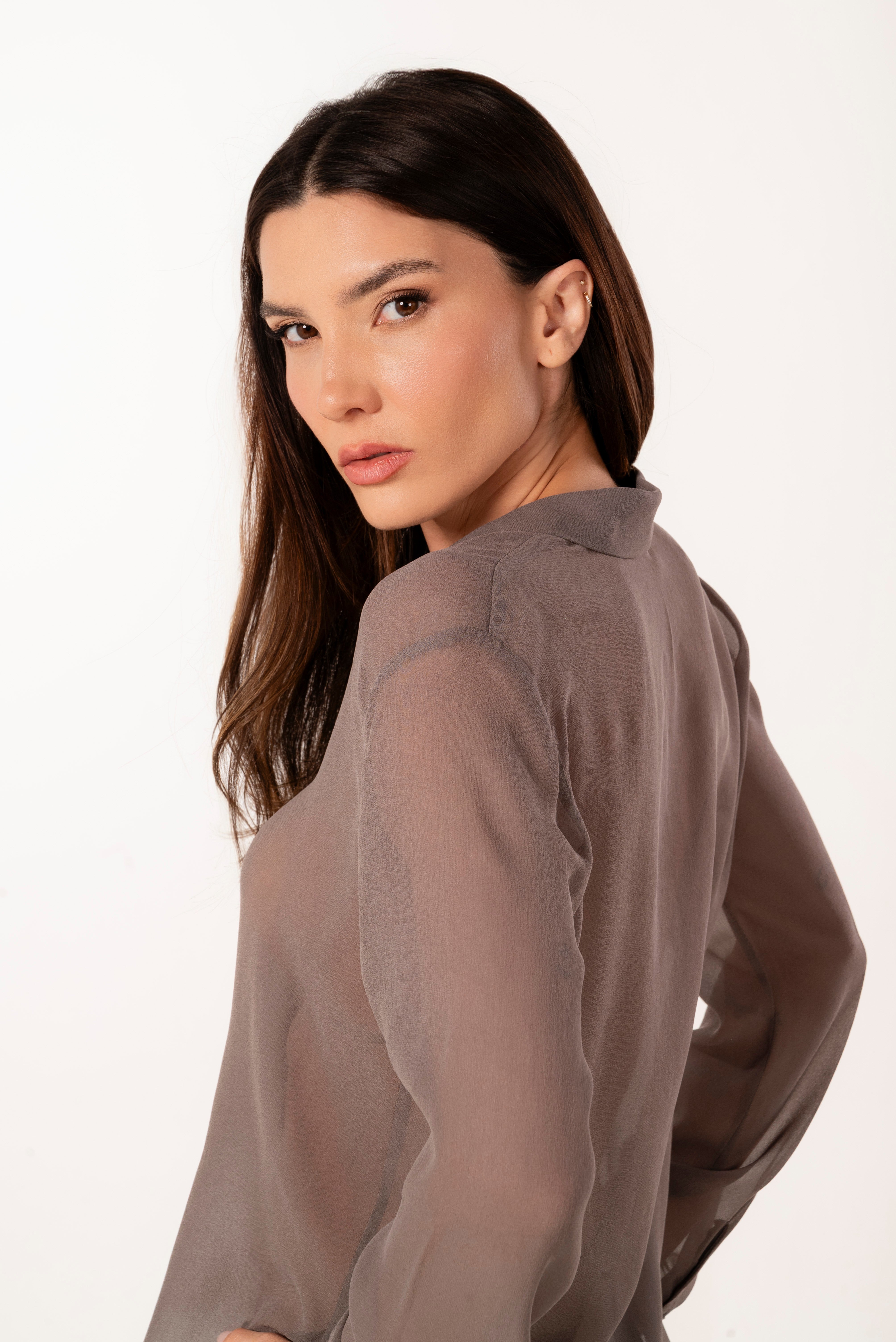 ADA GREY SILK SHIRT