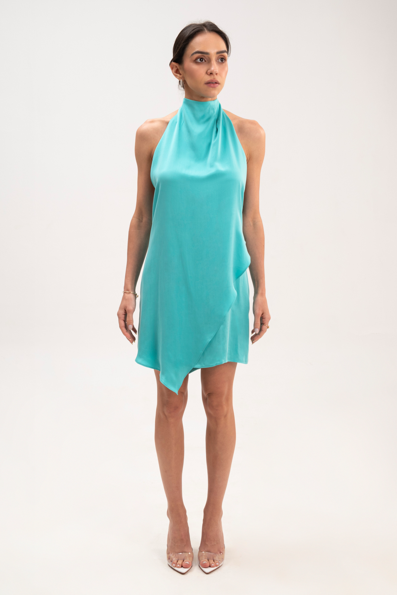 BELLA TURQUOISE BLUE SILK DRESS