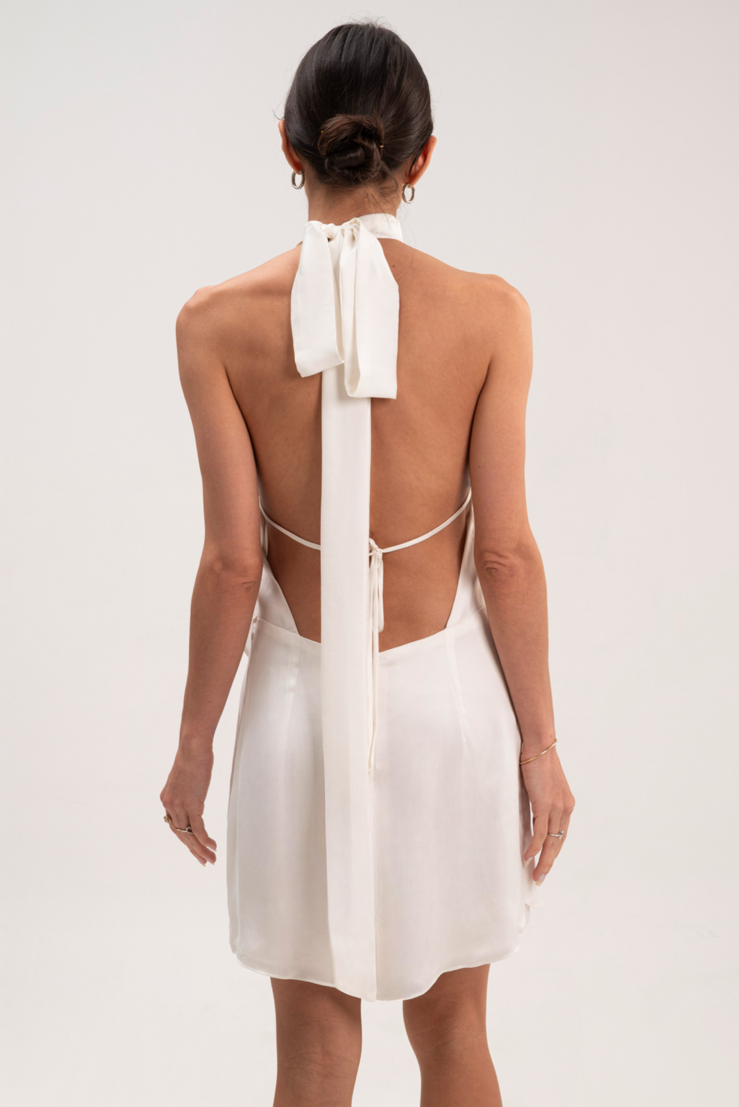 BELLA WHITE SILK DRESS