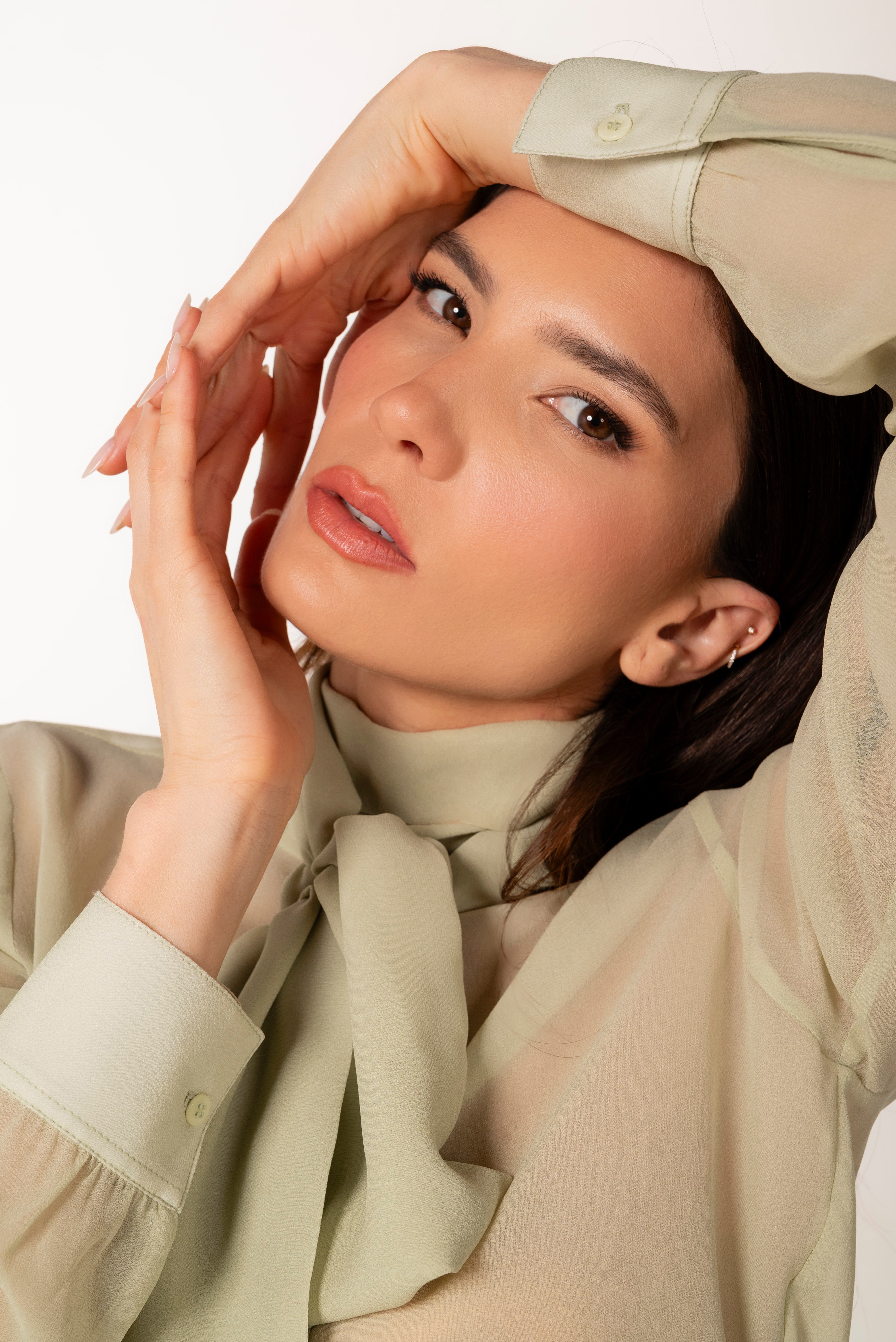 SIENNA LIGHT GREEN SILK BLOUSE