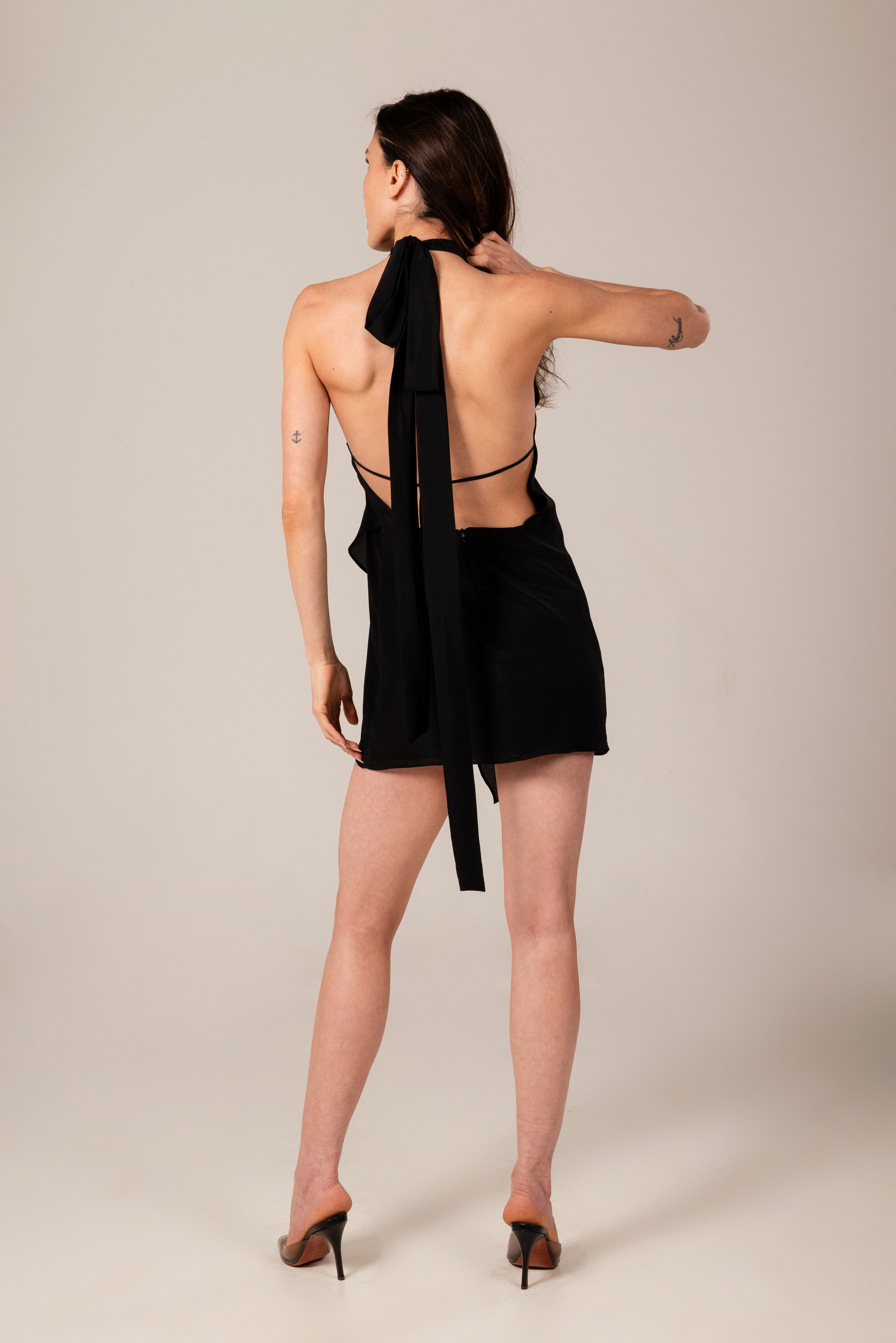 BELLA BLACK SILK DRESS