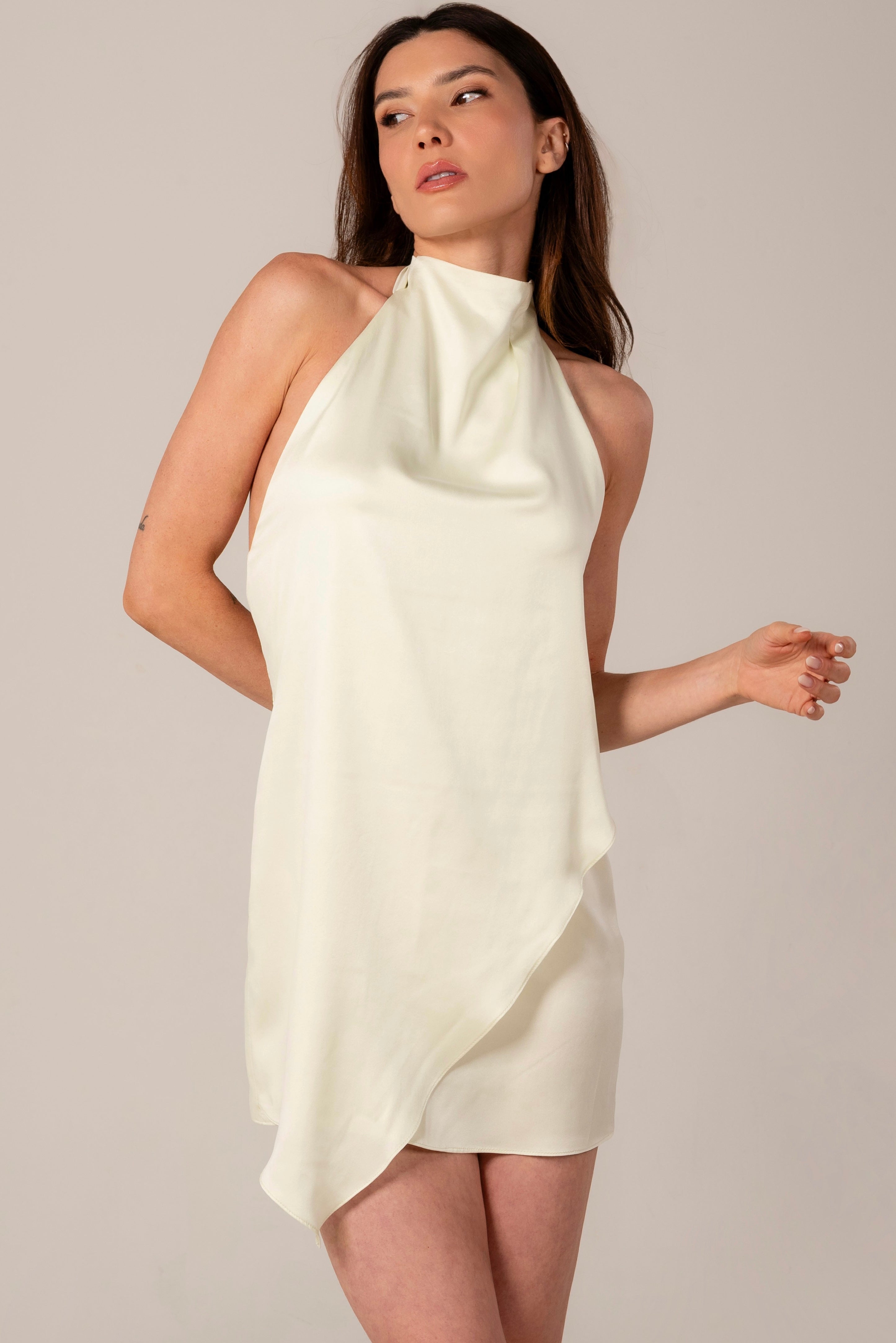 BELLA LIGHT GREEN SILK DRESS
