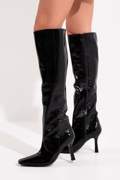 BEA HIGH BOOT GLAZED BLACK