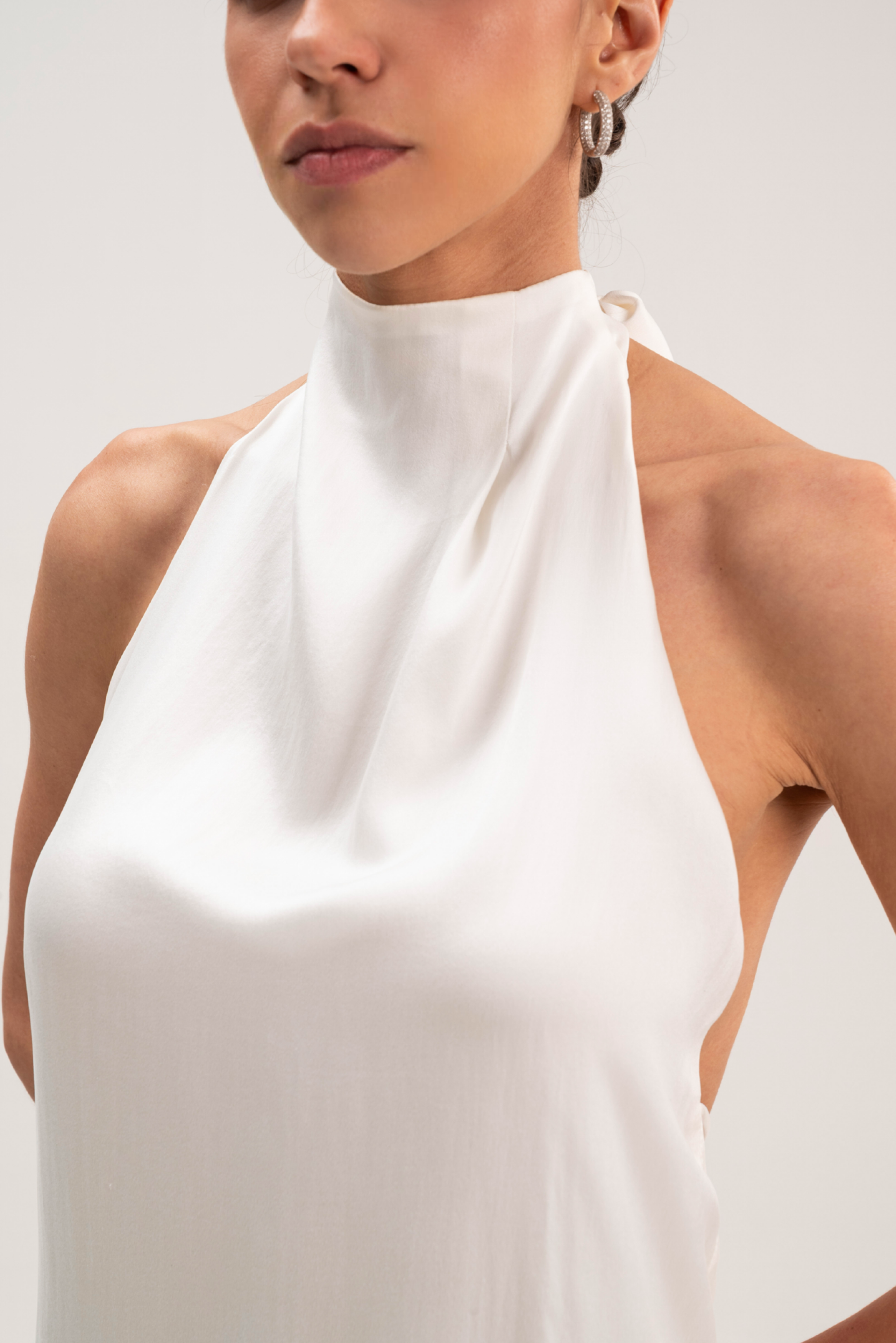 BELLA WHITE SILK DRESS