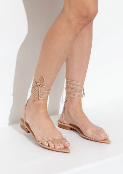 IVY FLAT LACEUP NUDE